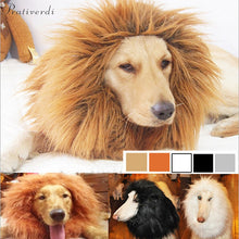 Load image into Gallery viewer, Cute Pet Cosplay Clothes Transfiguration Costume Lion Mane Winter Warm Wig Cat large Dog Party Decoration With Ear Pet Apparel
